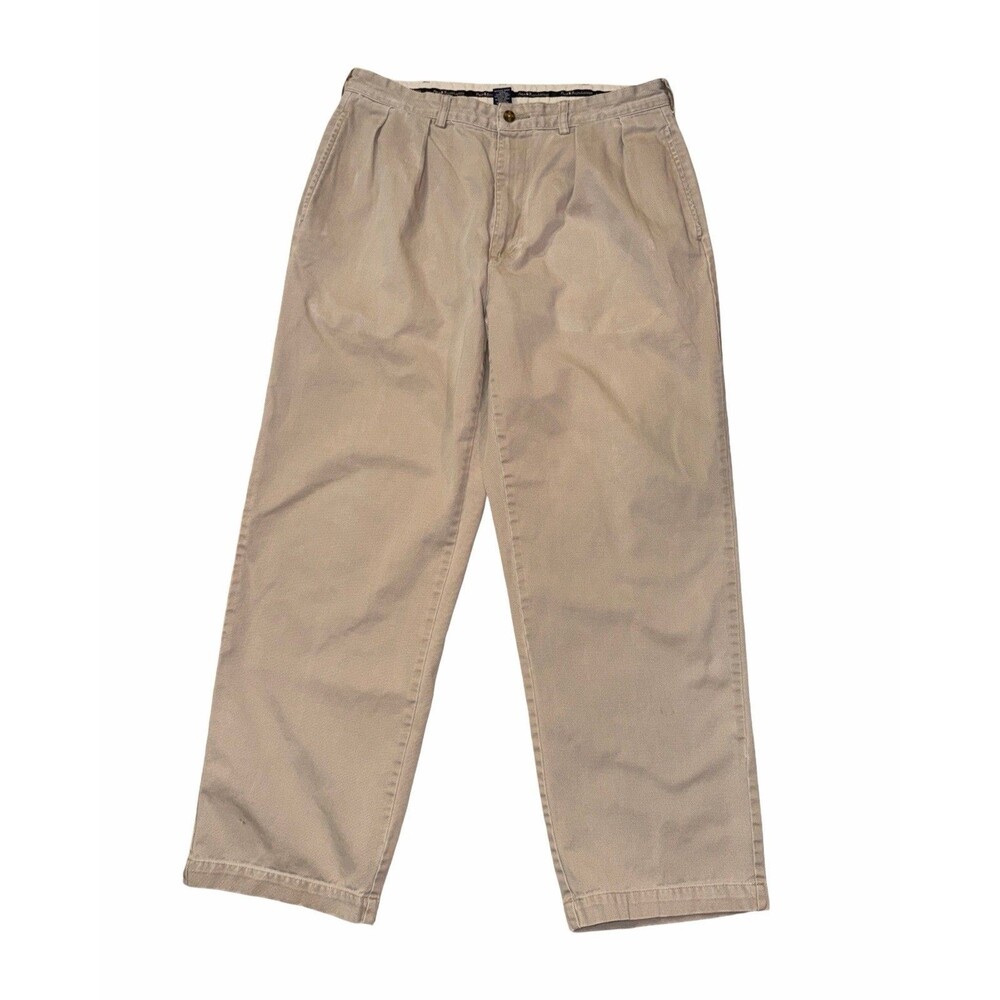 Polo Ralph Lauren Andrew Chino Pants Mens 34x30-fits 34x28.5  Beige Pleated Tan